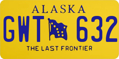 AK license plate GWT632