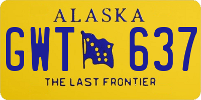 AK license plate GWT637