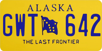 AK license plate GWT642
