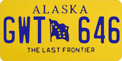 AK license plate GWT646