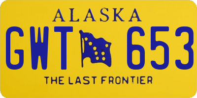 AK license plate GWT653