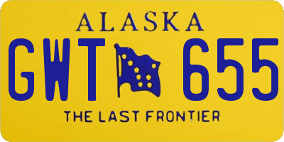 AK license plate GWT655