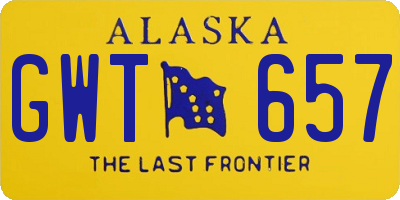 AK license plate GWT657