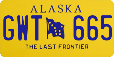 AK license plate GWT665