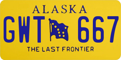 AK license plate GWT667