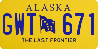 AK license plate GWT671
