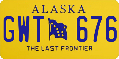 AK license plate GWT676