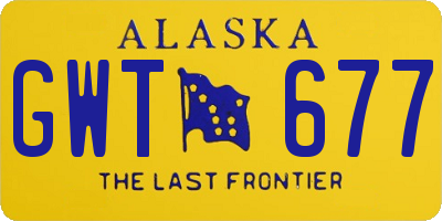 AK license plate GWT677