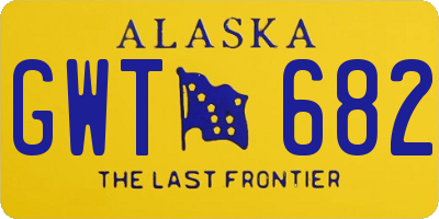 AK license plate GWT682