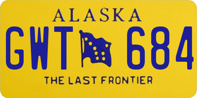 AK license plate GWT684