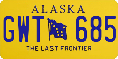 AK license plate GWT685