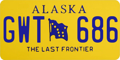 AK license plate GWT686