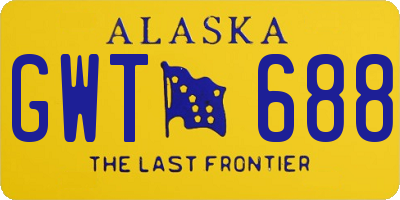 AK license plate GWT688