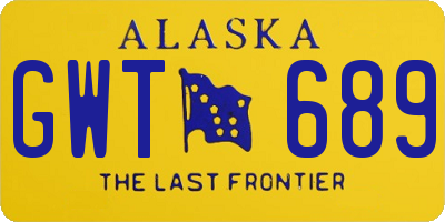 AK license plate GWT689