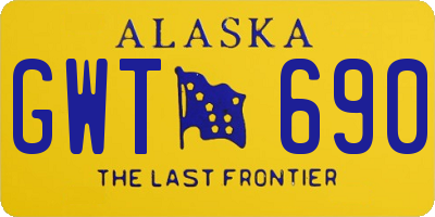 AK license plate GWT690