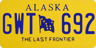 AK license plate GWT692