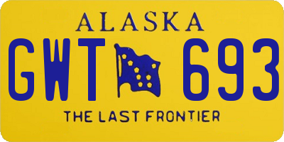 AK license plate GWT693