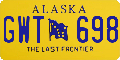 AK license plate GWT698