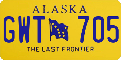 AK license plate GWT705
