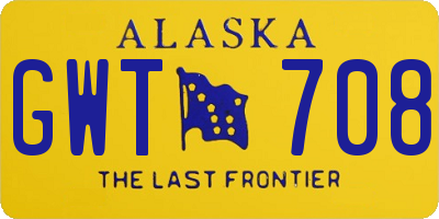 AK license plate GWT708