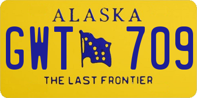 AK license plate GWT709