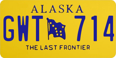 AK license plate GWT714