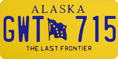 AK license plate GWT715