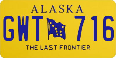 AK license plate GWT716