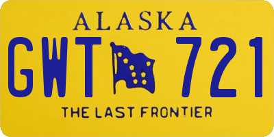AK license plate GWT721