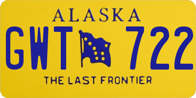 AK license plate GWT722