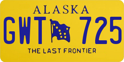 AK license plate GWT725