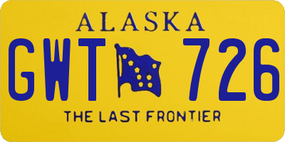 AK license plate GWT726
