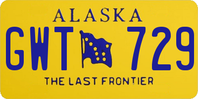 AK license plate GWT729