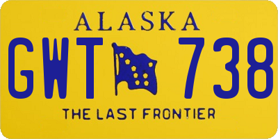 AK license plate GWT738