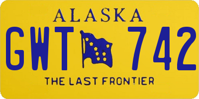 AK license plate GWT742