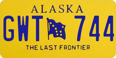 AK license plate GWT744