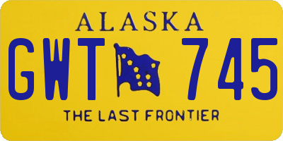 AK license plate GWT745