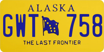 AK license plate GWT758