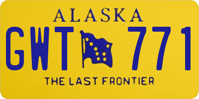 AK license plate GWT771