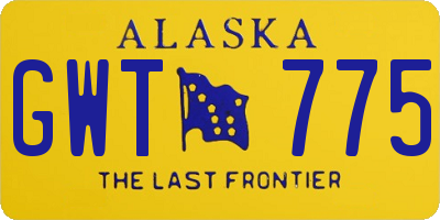 AK license plate GWT775