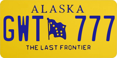 AK license plate GWT777