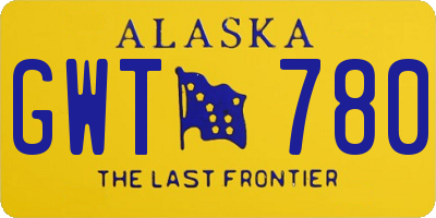 AK license plate GWT780