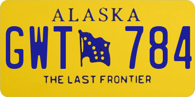 AK license plate GWT784