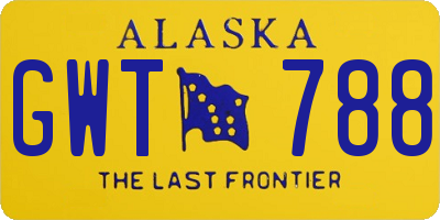 AK license plate GWT788