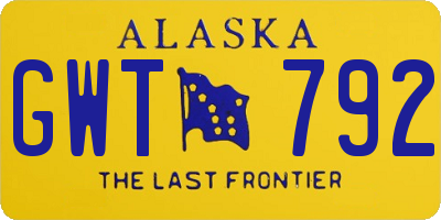 AK license plate GWT792