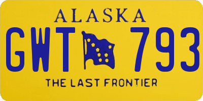 AK license plate GWT793