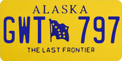 AK license plate GWT797