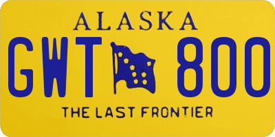 AK license plate GWT800