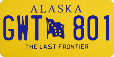 AK license plate GWT801