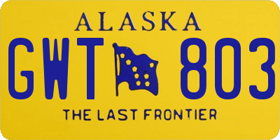 AK license plate GWT803